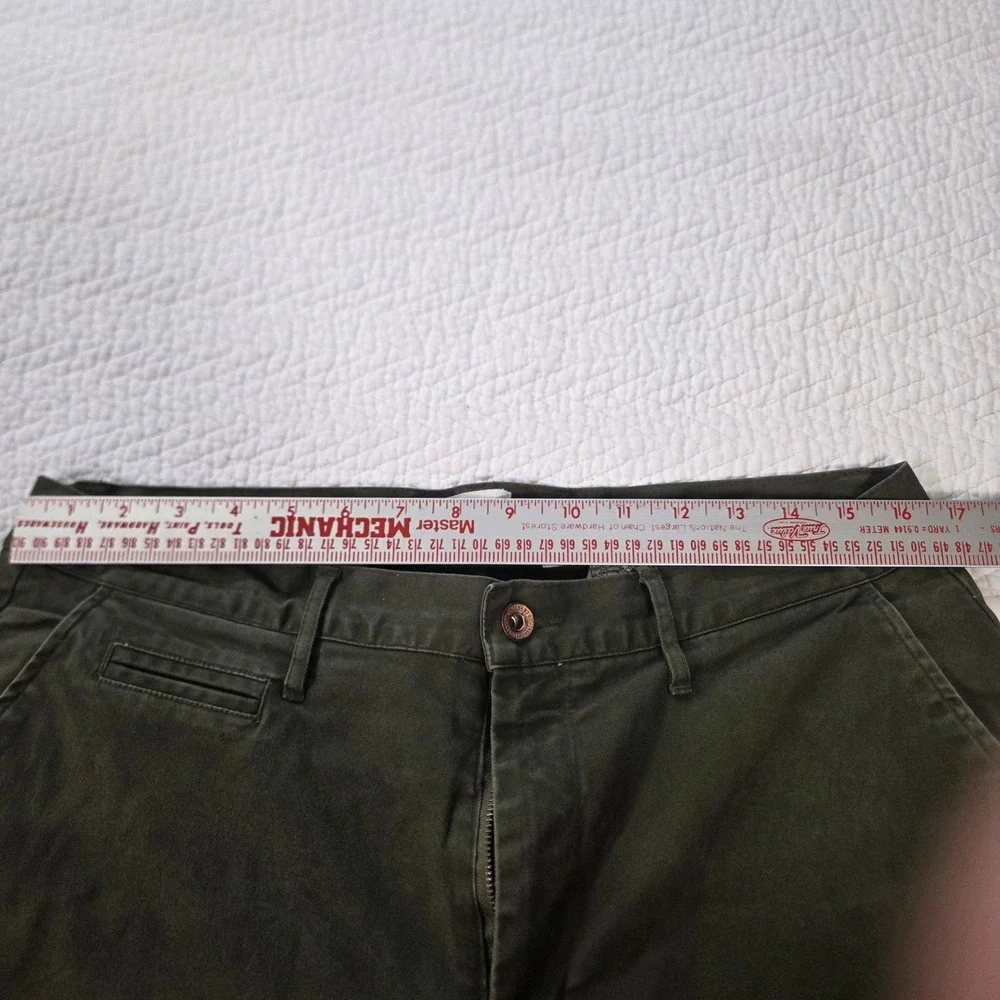 Taylor Stitch Mens 34 Olive Green Organic Cotton Stretch Chino Pants Slim Fit